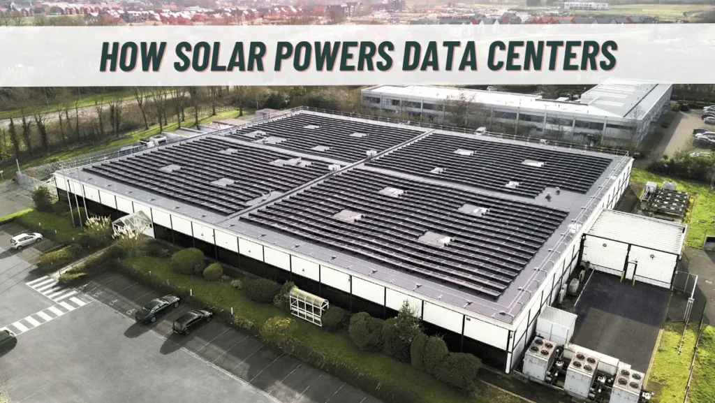 Solar panels on a data centers.