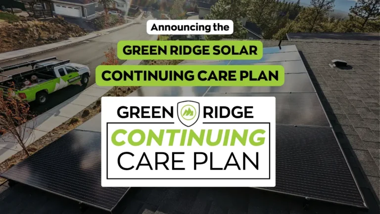 Green Ridge Solar Continuing Care Plan for solar panel systems. Service, maintenance, and repair for solar panel and battery backup systems.