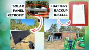 Solar panel retrofit and battery backup install for home and farm in Roseburg, Oregon.
