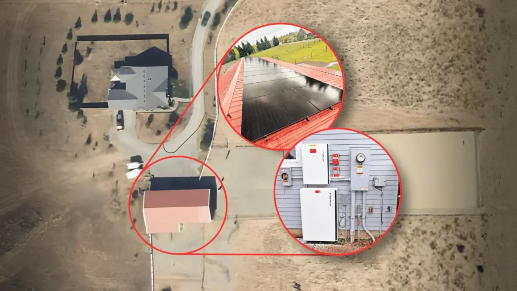 Solar panels and battery backup for horse farm business in Brush Prairie, Washington