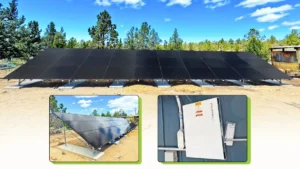 Ground-mounted solar panels and battery backup system for family in Bend, Oregon