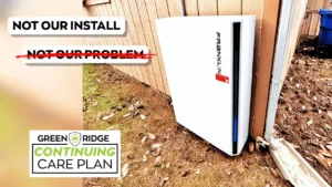 FranklinWH battery backup system installed by Green Ridge Solar after the owner didn't trust ION solar to service her solar panel install.